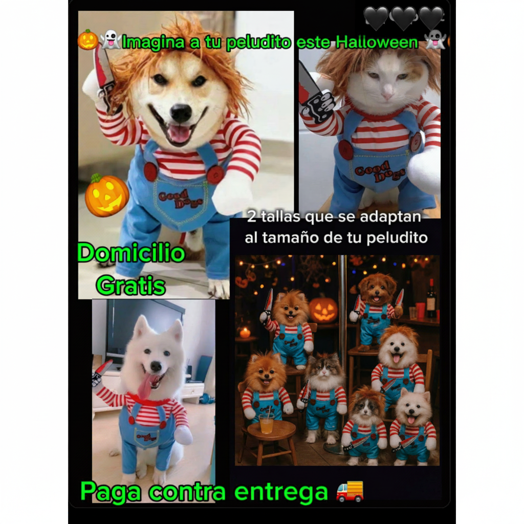 Disfraz Mascotas Chucky Halloween