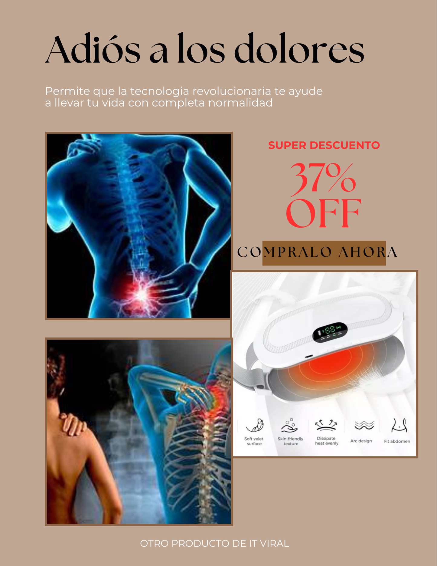 Cinturón Térmico para dolores TENS